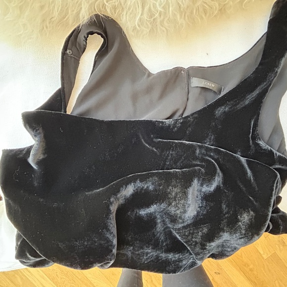 J Crew Black Velvet Lined Tank with Button Closure - L - Picture 8 of 10